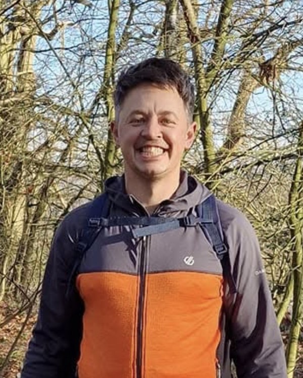 Calvin out on a training walk